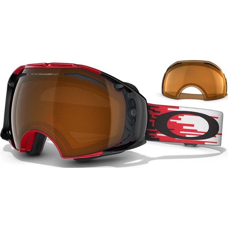 oakley red ski goggles